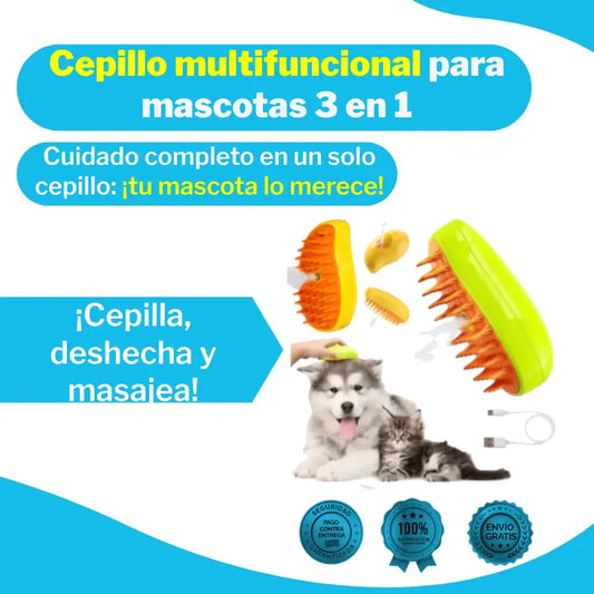 Cepillo multifuncional para mascotas 3 en 1